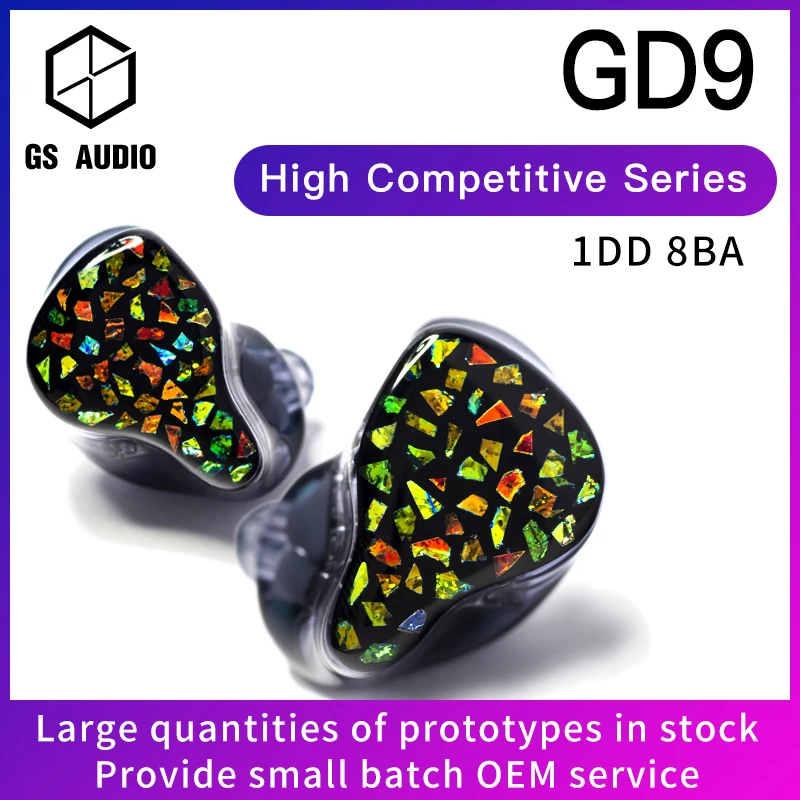 

GS AUDIO GD9 8BA+1DD Hybrid Driver HiFi In-Ear Custom Earphones with 0.78 2pin Cable IEMs for Audiophiles Musician OEM ODM