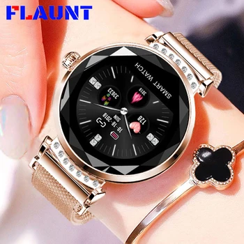 

FLAUNT 2020 New Smart Watch Women Luxury 3D Diamond Glass Heart Rate Blood Pressure Sleep Monitor Best Gift Smartwatch For Phone