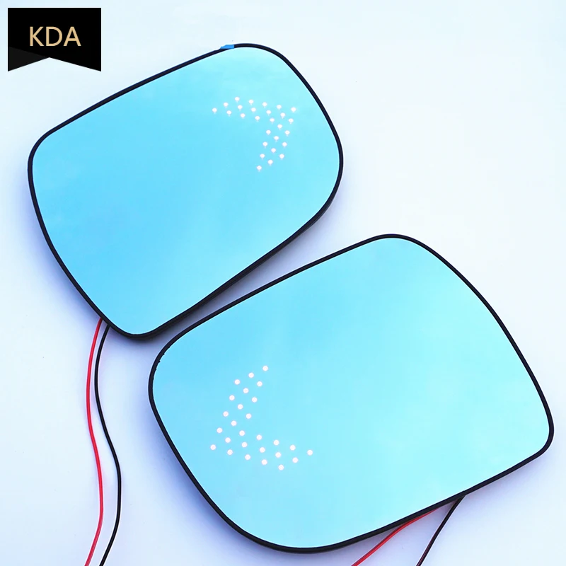 Blue Wing Mirror Glass Heated Angle Wide Glare Proof LED Turn Signal Lamp for Toyota PREVIA ESTIMA ACR50 2006-2014