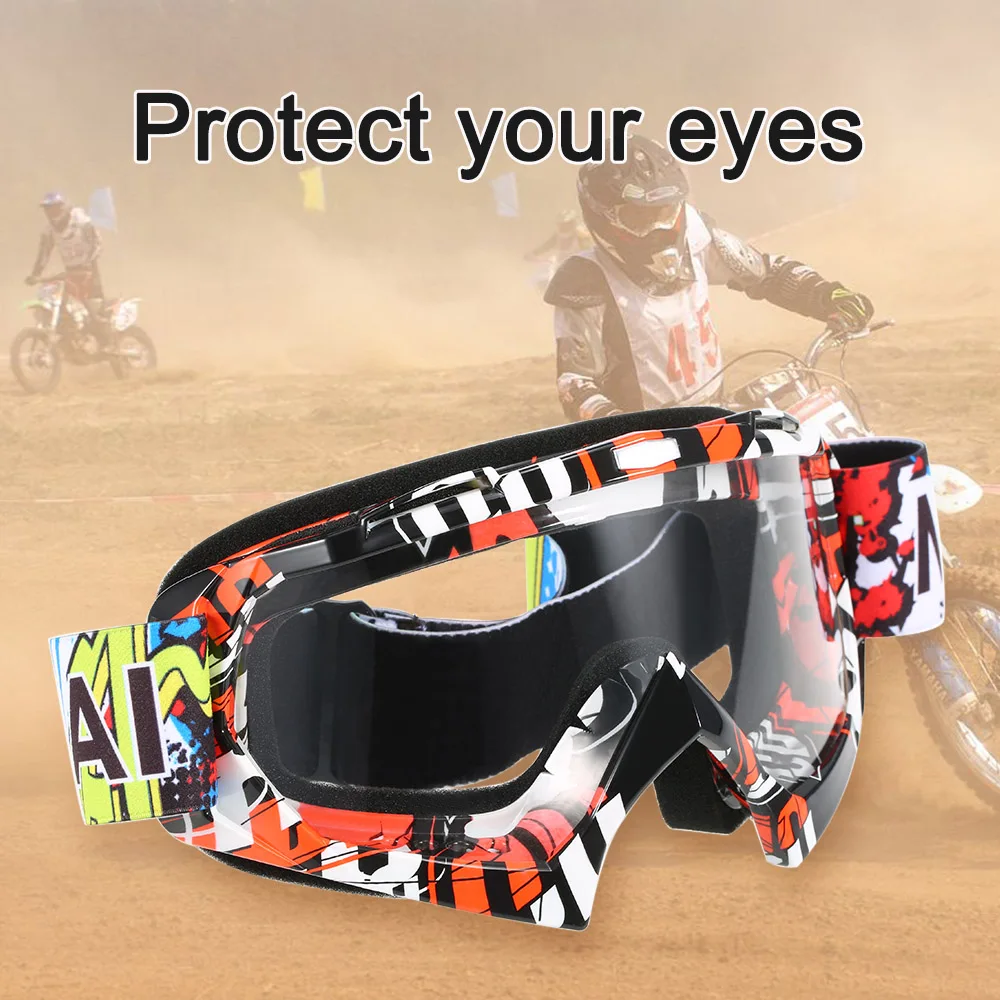 

Motorcycle Racing Riding Cycling Goggles Outdoor Ski Wind-proof Antifog Glass Color Lens
