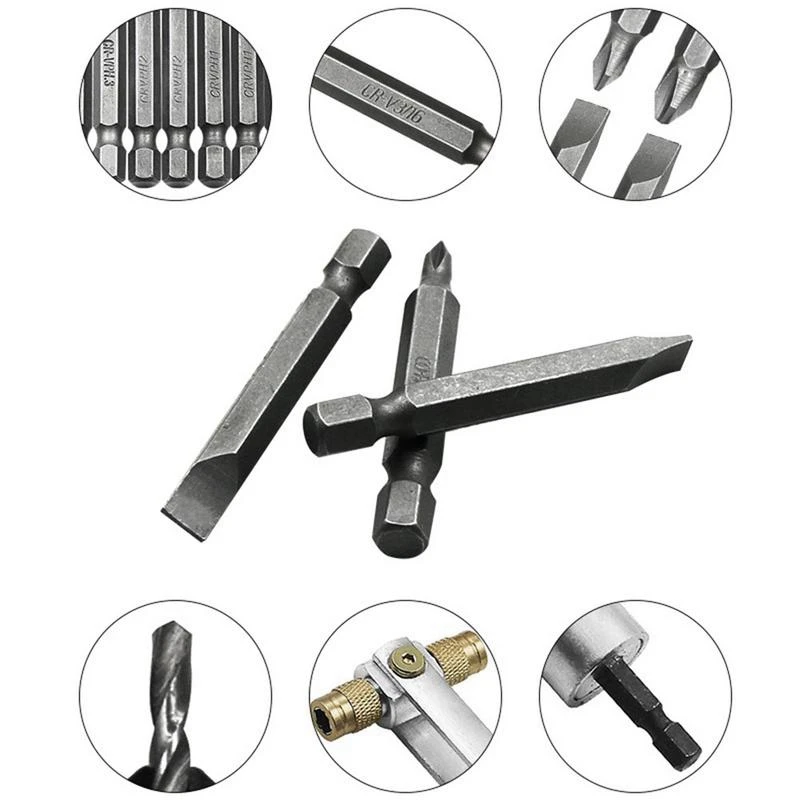 20pcs High Speed Steel Half Time Drill Bit Set with Case Double Use Multi-functional Hand Screwdriver Head Kit Tool Accessories