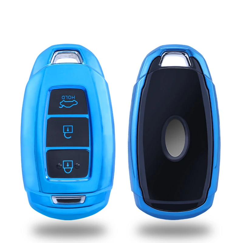 

New TPU car key case For Hyundai i30 Ix35 KONA Encino Solaris Azera Grandeur Ig Accent Santa Fe Palisade 2017 2018 2019 keyring