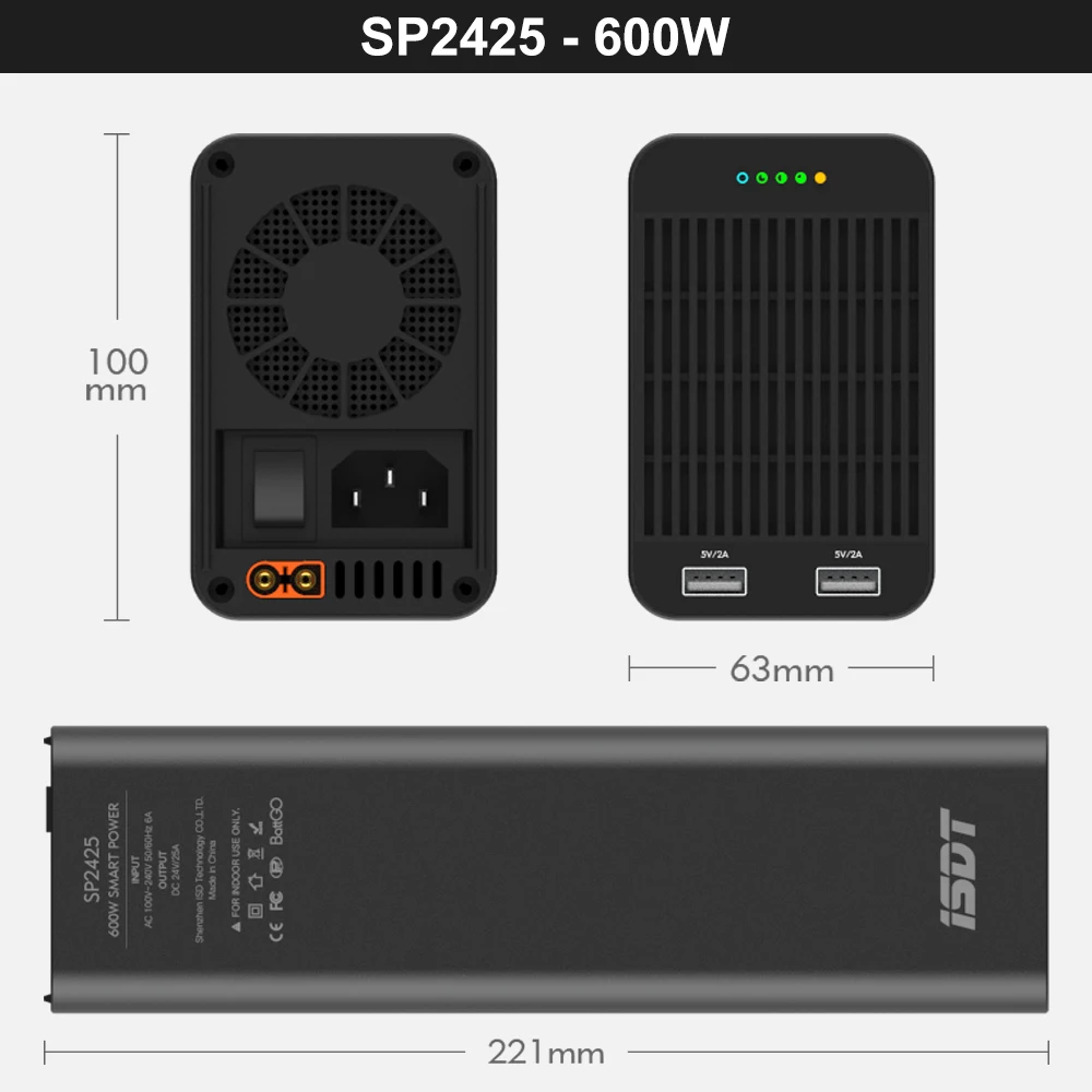 ISDT SP2425 600W 24V 25A умная мощность управления w/светодиодный usb зарядка для RC моделей Rc батарея промышленный блок питания