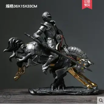 

European retro knight decoration living room bar decoration creative gift Roman armor warrior crafts culpture crafts statue