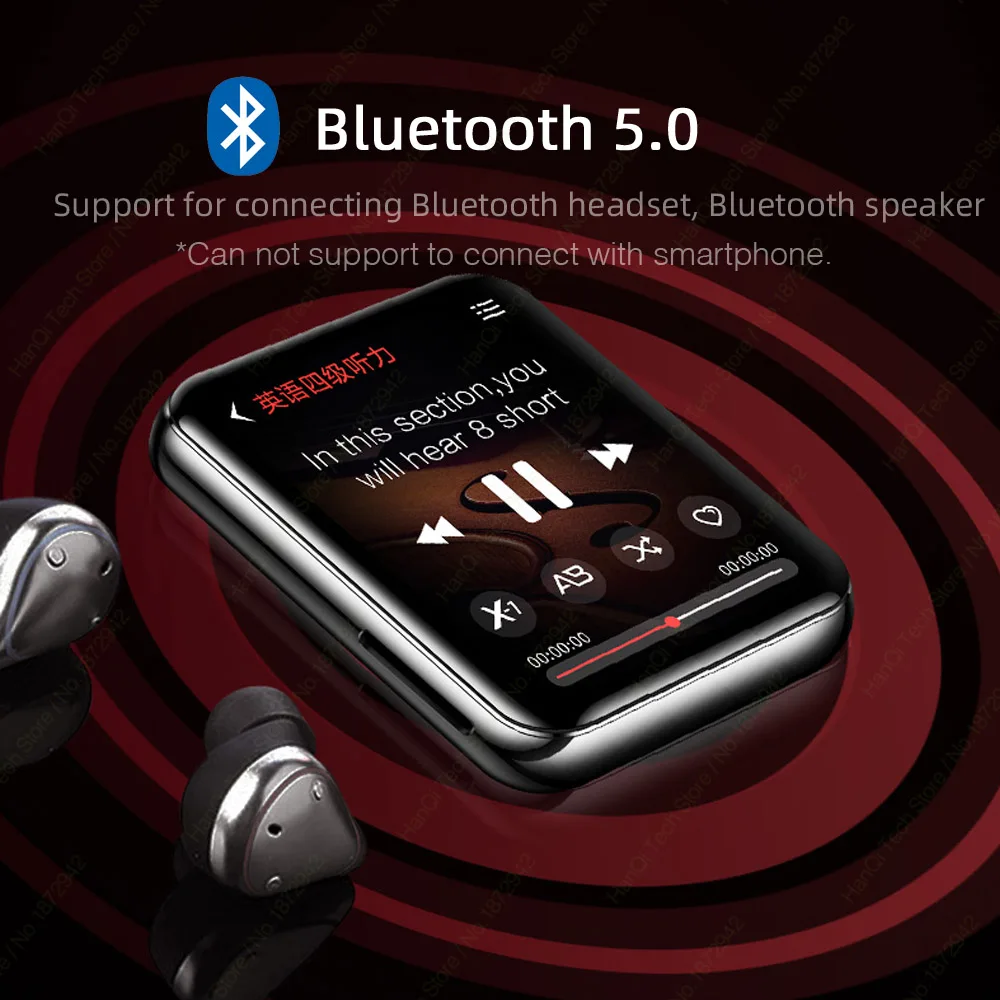 BENJIE X1 полный сенсорный экран Bluetooth MP4 MP3-плеер Портативный аудио музыкальный плеер со встроенным динамиком fm-радио, рекордер, электронная книга