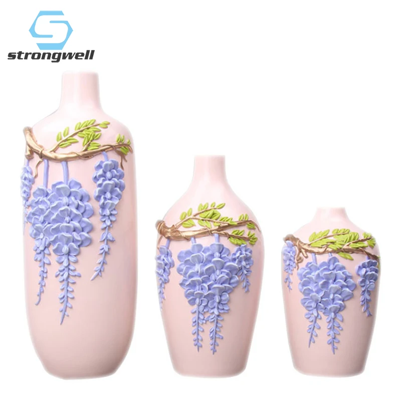 

Strongwell Nordic Pastoral Pattern Flower Vase Resin Vase Nordic Vase Green Plants Hydroponic Device Desktop Home Decoration