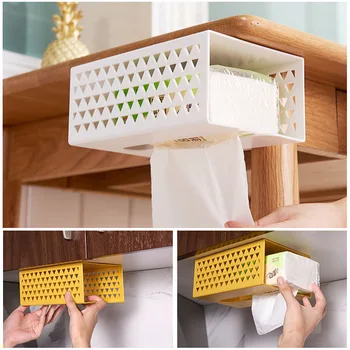 

Kitchen Wall-Mounted Multifunctional Tissue Box Home Storage Box Multifunctional Bathroom Accessories Organizer
