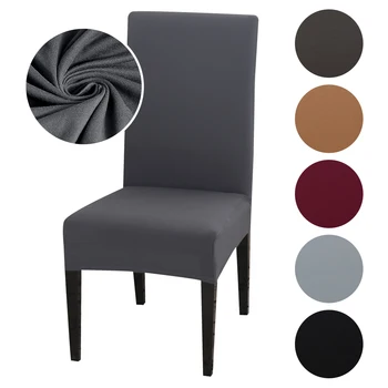 

1/2pcs Stretch Elastic Spandex Solid Color Chair Cover Slipcovers Chair Covers For Dining Room Banquet Hotel Kitchen