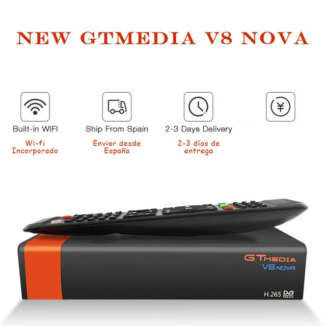 Новинка 2020 GTmedia V8 NOVA DVB S2 цифровой спутниковый ресивер поставляется в Испанию