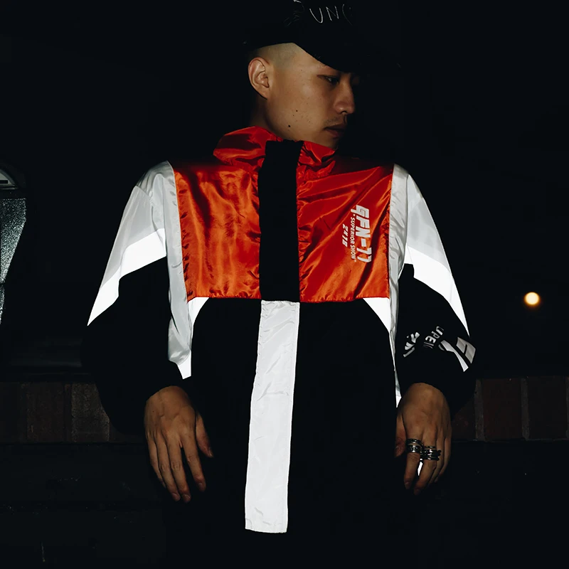 HISTREX Patchwork Stripe Retro Mens Jackets Vintage New Men's Windbreaker Bike Male Harajuku Hip Hop Jacket Men 4YAGU# 3