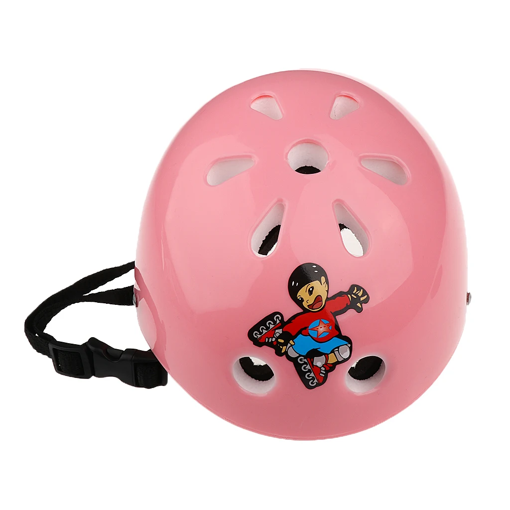14 Pieces Kids Children Boy Girl Roller Skating Bicycle Helmet Knee Elbow Pad Wrist Guard Protector Sets Pink and Blue
