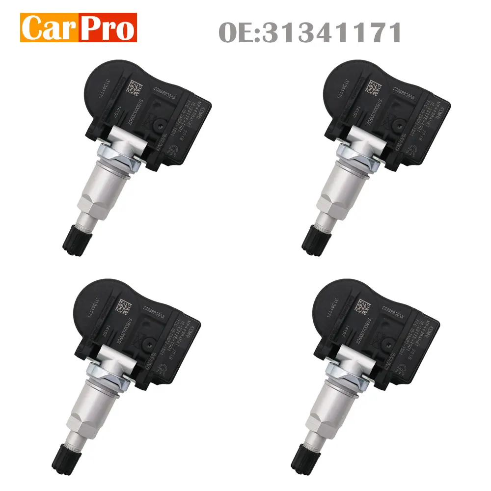 4 Pieces Tire Pressure Sensor TPMS 31341171 31341893 for Volvo C30 C70