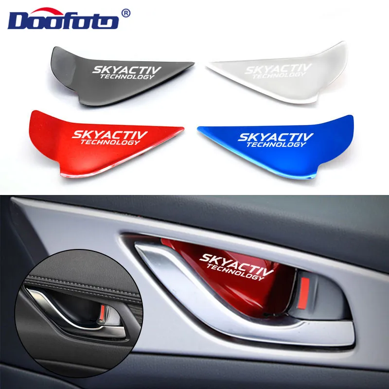 Car Styling Stickers Car Door Bowl Handle Cover Trim Interior Stickers Case For Mazda Skyactiv Technology 3 6 CX 5 CX3 Car Styling Accessories