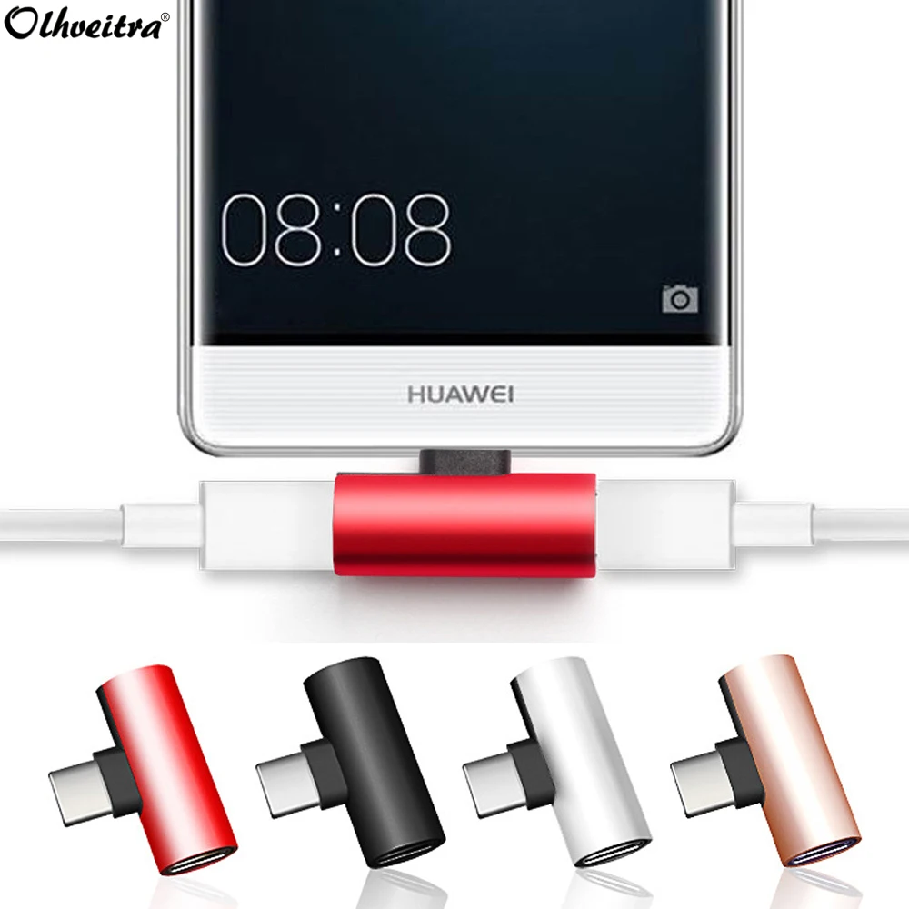 Olhveitra 2 в 1 двойной тип C наушники Jack адаптер для samsung Xiaomi huawei Oneplus ключ сплиттер