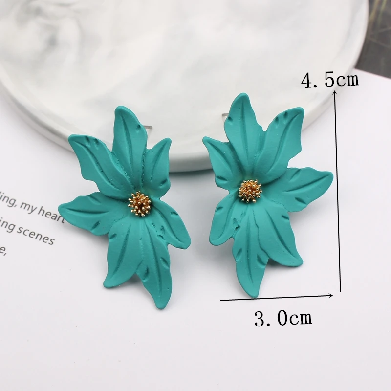 Boucles D’oreilles Tige Cœur Fleur Verte – Élégantes, Légères, Pour Femme Et Fille | Parfaites Quotidien, Soirée, Cadeau