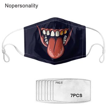 

Nopersonality Anti-Dust Face Maks Expression Design Mouth-muffle with 7pcs Filter Paper Dustproof PM2.5 Face Mouth Masks Custom