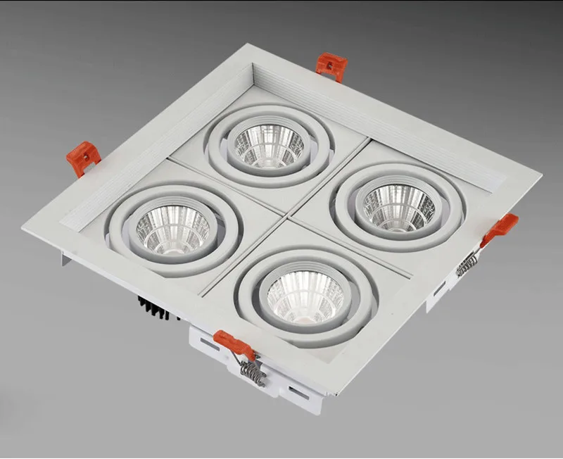 Luzes de Ponto Lâmpada do Teto Pode Escurecido Super Brilhante 4 Cabeças Recesso Quadrado Downlights Led Cob 40w 48 60 Decoração Ac85-265v Ser 3 High Quality Luzes e Iluminação