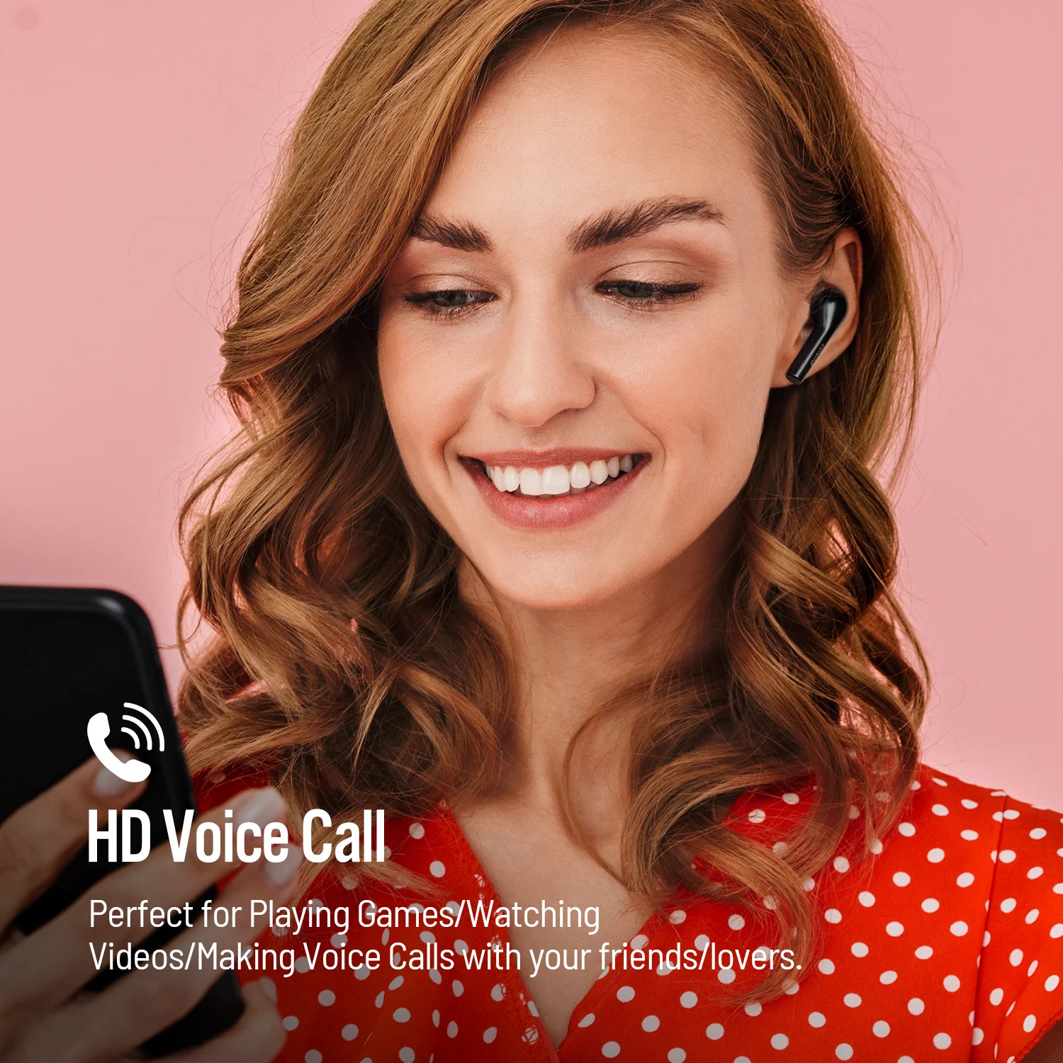 Dudios Wireless Earbuds 18Hrs Playing Time in-Ear Stereo Calls Deep Bass Built-in Mic Sweatproof Bluetooth 5.0 Earphones