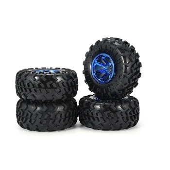 

4PCS RC Monster Truck Wheel Rim Tires Kit for 1:10 Traxxas Tamiya HSP HPI Kyosho RC Trucks Car Rubber Tyre Parts