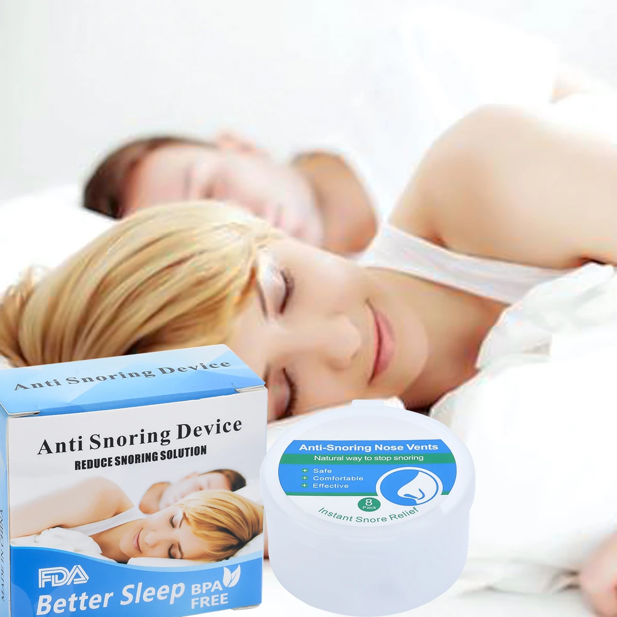 

8Pcs/Bag Anti Snore Apnea Nose Clip Anti-Snoring Breathe Aid Stop Snore Device Comfortable Sleeping Aid Equipment Stop Snoring