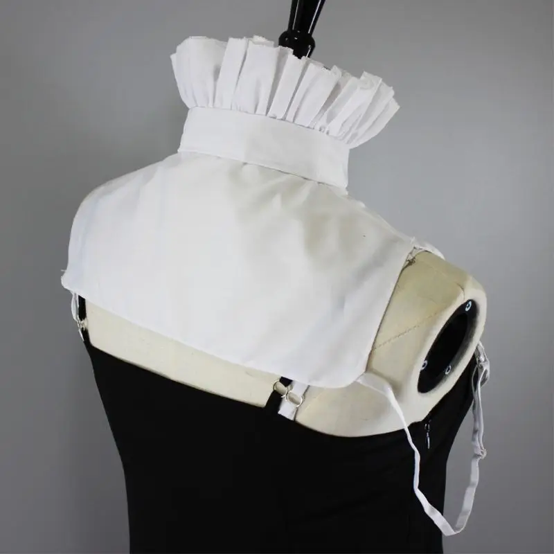 Женская викторианская винтажная Дворцовая полурубашка блузка со стоячим оборками Поддельный Воротник