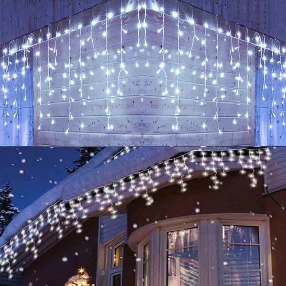 YASENN 6 м 300LED Сказочный светильник s занавеска Мерцающая сосулька струнный на