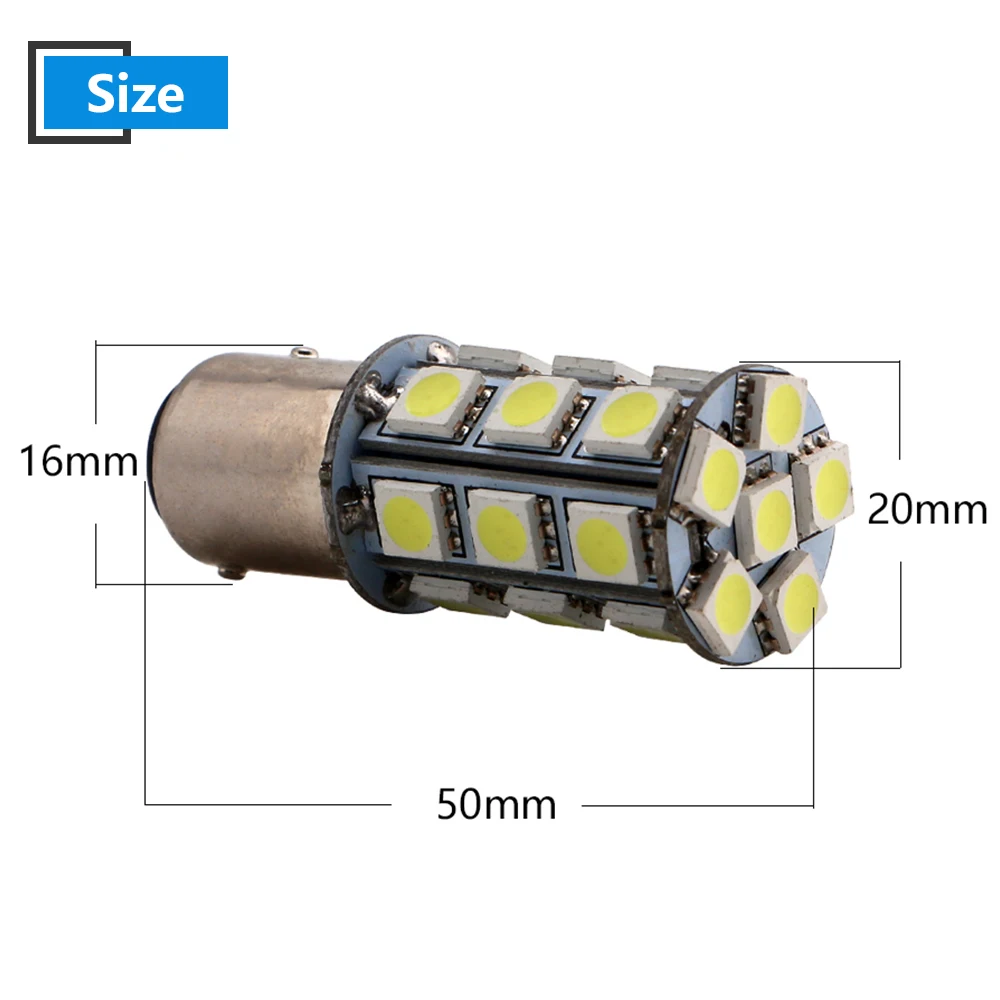 6 шт. 24 В DC Белый 5050 24 SMD светодиодные лампы 1157 BAY15D P21/5 Вт BA15D 288LM Авто Грузовик вождение автомобиля сигнал поворота, стоп-сигналы индикатор