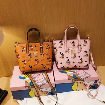 

Disney Mickey Mouse lady mini bucket bag cartoon new pu women shoulder bag shopping bag Student shoulder bag Women's bag