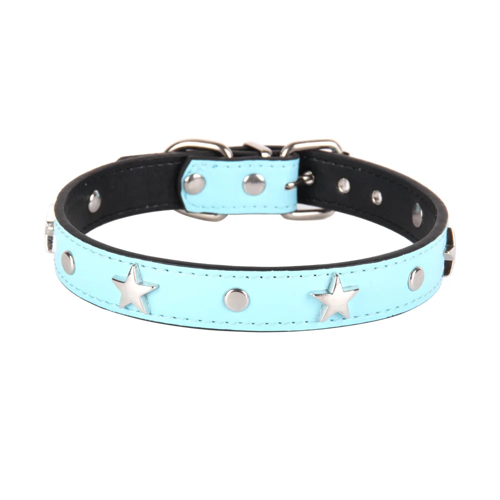 Leather Star Pet Dog Collar Adjustable Dogs CatsCollars Control Handle Training Pet Cat Dog Puppy Collar Pet Supplies Products
