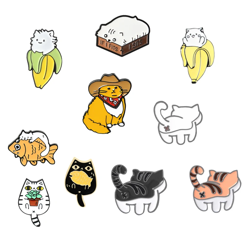 Pines esmaltados con dibujos de gatos, broches bonitos para bolso, Pin de  solapa, insignia de mochila, regalo exquisito para amigos, amantes de los  gatos, personalizado|Broches| - AliExpress