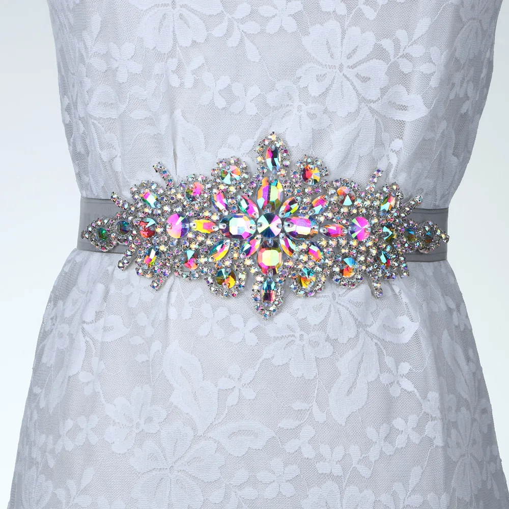 

Bridal Ribbon Waistband Sash Belt in Gift box For Evening Dress Prom Crystal Wedding Accessories Beaded Satin Wedding Dress Belt