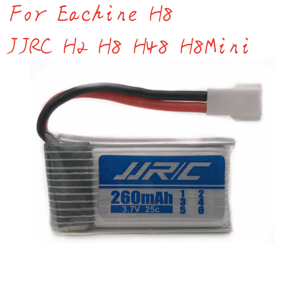 

3.7v 260mAh lipo Battery For JJRC H8 H8mini H2 H20 H36 H48 Eachine E010 E010C E011 E012 E013 F36 U839 S8 M67 RC Drone Parts 1pcs