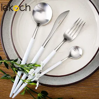 

LEKOCH Stainless Steel Cutlery Set Colorful Tableware Dinner Dining Kitchen Dinnerware Set Fork Spoon Knife Portable Products