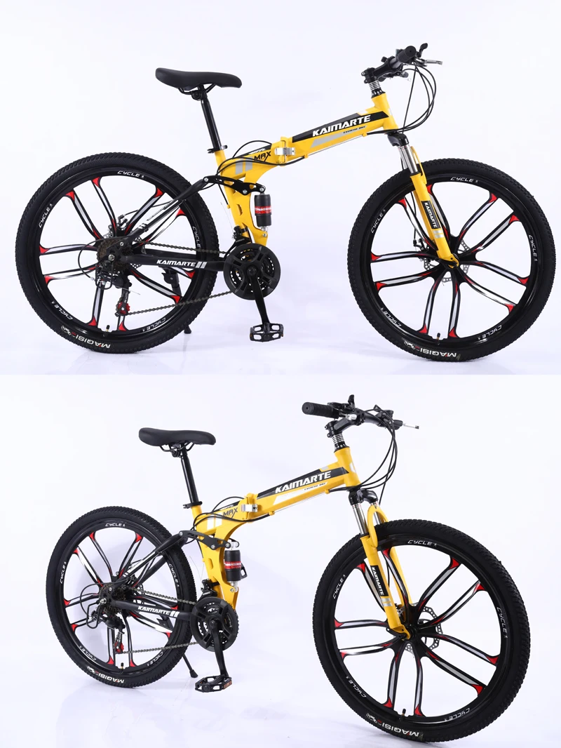 Best New 26inch bike 21 speed folding mountain bicycle Two-disc brake bicycle Spoke wheel/knife wheel mountain bicycle Adult bike 19