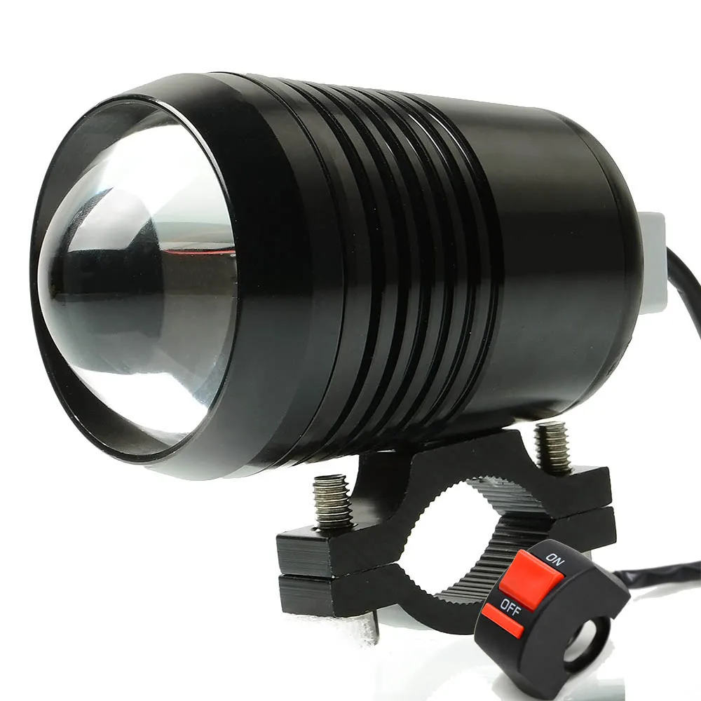2 шт. мотоциклетный головной светильник U2 с высокой и низкой вспышкой Светодиодный точечный светильник для вождения черная вспомогательная лампа 1200LM 30 Вт 12 В Запчасти для мотокросса - Цвет: 1p