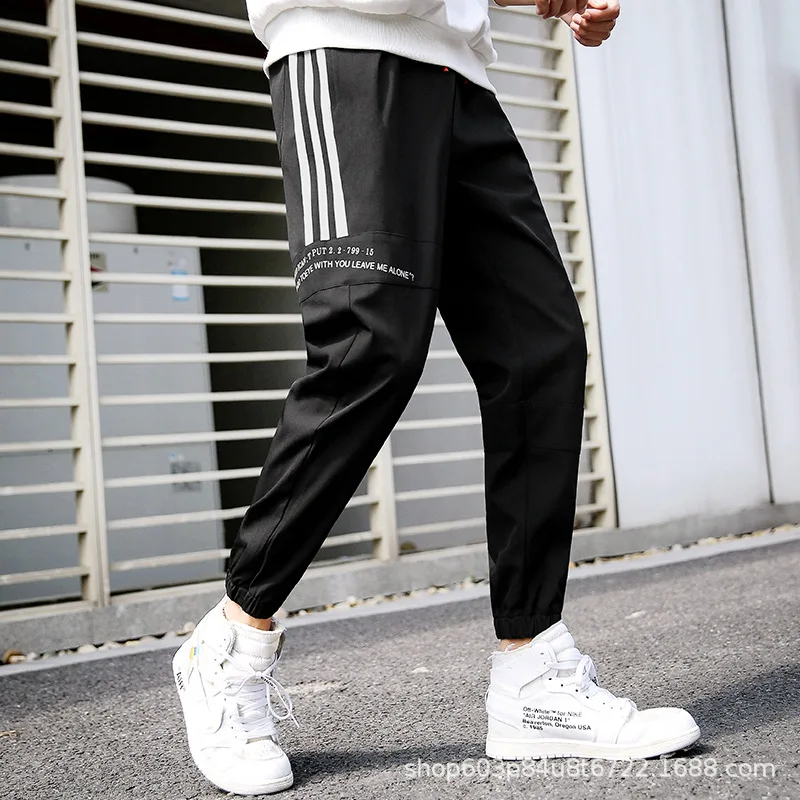 

2019 Autumn And Winter Trend Handsome Japanese-style Harem Loose-Fit Ultra-stretch Printed IOUs Joint Beam Leg Casual Capri Pant