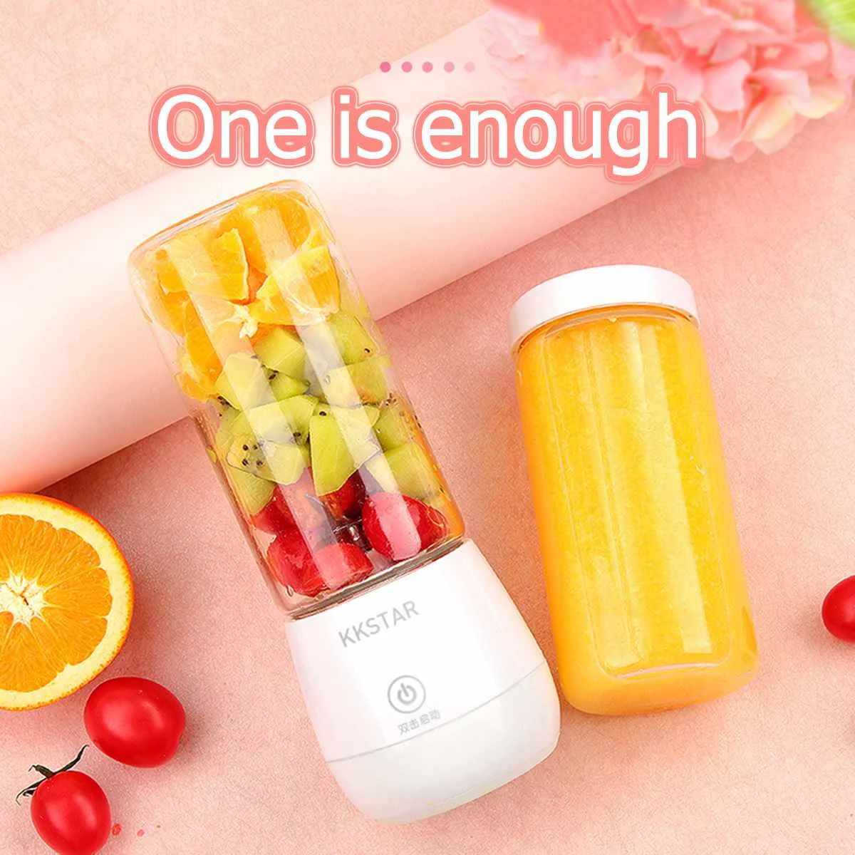

Portable USB Rechargeable Juice Cup Blender~ 450ml 6 Blades Handheld Electric Juicer for Fruit Vegetables Milkshake+Extra Bottle