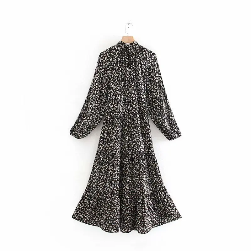 

Western Style 2019 Autumn New Style WOMEN'S Dress Versitile Fashion Slimming Printed Midi Dress WOMEN'S Dress