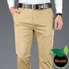 4 Color Men's Business Casual Pants Modal Fabric Straight High Quality Trousers Male Brand Navy Light Grey Khaki Black ► Photo 2/6