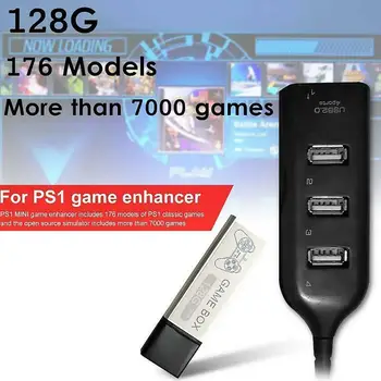 

Expansion HUB 128G Game Enhancer Excellent ABS Plastics Prolonged Durable Built-in 7000 Games for PS1 Mini DN Game Box