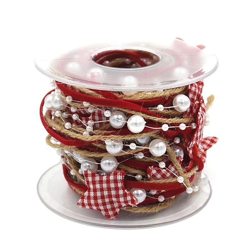 

5M Christmas Tree DIY Decoration Chain Ribbon Happy New Year Supplies Merry Christmas Party Decor Gift