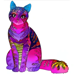 Puzzle en forme d'animal, Alien Kawaii, chat bleu, 3D, 100, 200, 300 pièces, jeu de bricolage, jouet en bois, cadeau de fête pour adolescents et enfants 