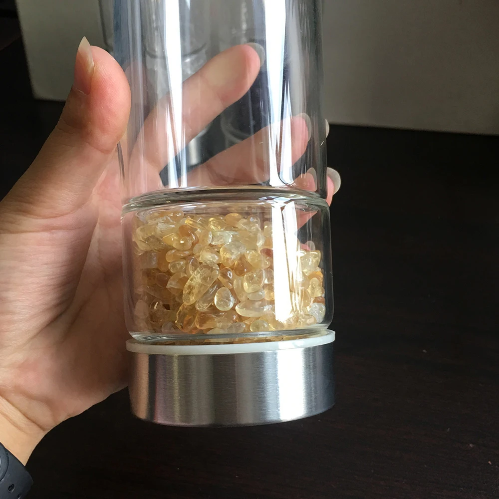 Создание натуральный кристалл кварца стеклянный гравий бутылки воды неправильной очистки degausing энергии персонализированный подарок на день рождения