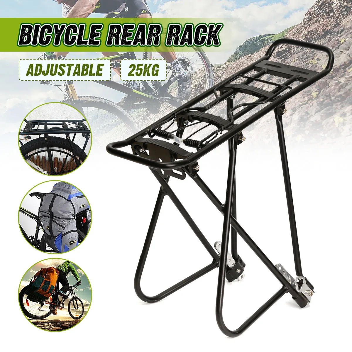 

MTB Bicycle Bike Rear Rack Cycling High-strength aluminum alloy Rack Carrier Rear Luggage Cycling Pannier Bag Shelf Bracket