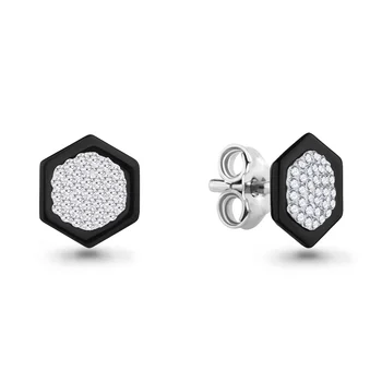 

AQUAMARINE stud ceramic coated with artificial vstavkmi, Silver 925