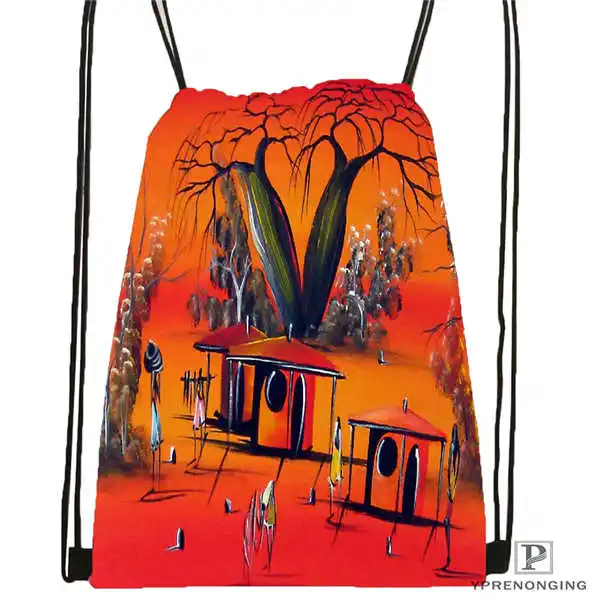 Drawstring Backpack Индивидуальный дизайн в африканском стиле художественная походная сумка на шнурке милый рюкзак для детей(черная спинка) 31x40 см#180531-03-31 - Цвет: Drawstring Backpack