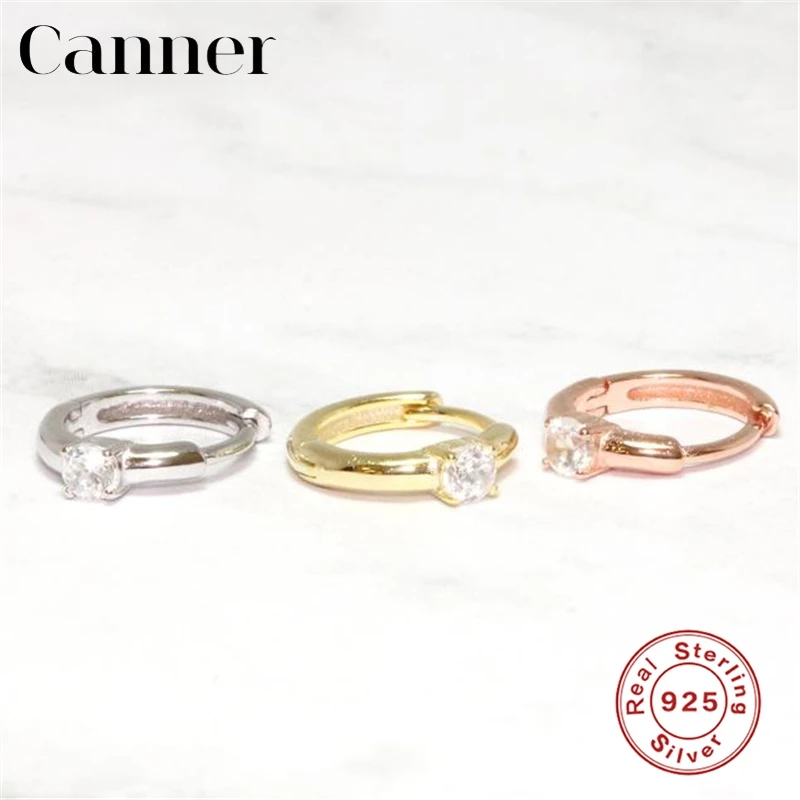 Simple Luxury Circle Zircon Earring 925 Sterling Silver Crystal CZ Hoop Earrings for Women Gold Silver Fashion Jewelry Wholesale - Image 2