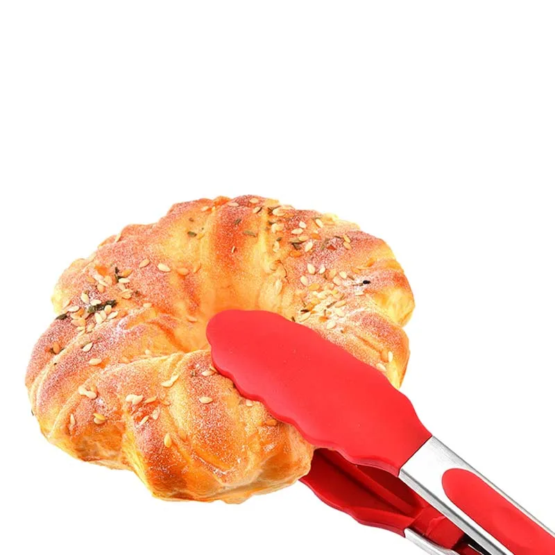 Healthy Cooking Salad Serving Tongs Stainless Steel Handle Utensil Eco Friendly Food Clip Stainless Steel Home Kitchen Utensil
