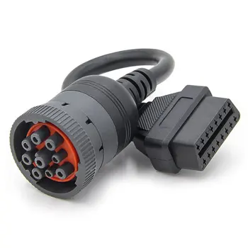 

Truck Cable Adapter Converter Cable OBD1 to OBD2 for J1939 9Pin Diesel Female Car Diagnostic Tool to OBD2 16Pin