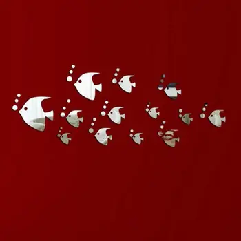 

Hot Removable Sea Fish Bubble Wall Sticker 3D Mirror Stickers Mural DIY Decal Home Decor